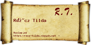 Rácz Tilda névjegykártya